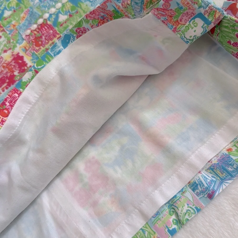Lilly Pulitzer | State Of Mind USA Patchwork Print Classic Shift Dress (10) - Picture 8 of 16